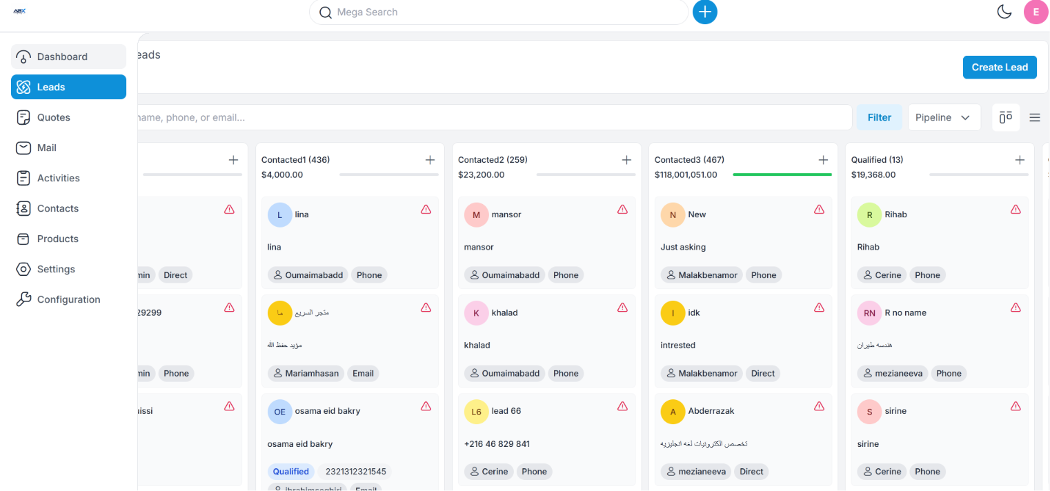 CRM , Laravel